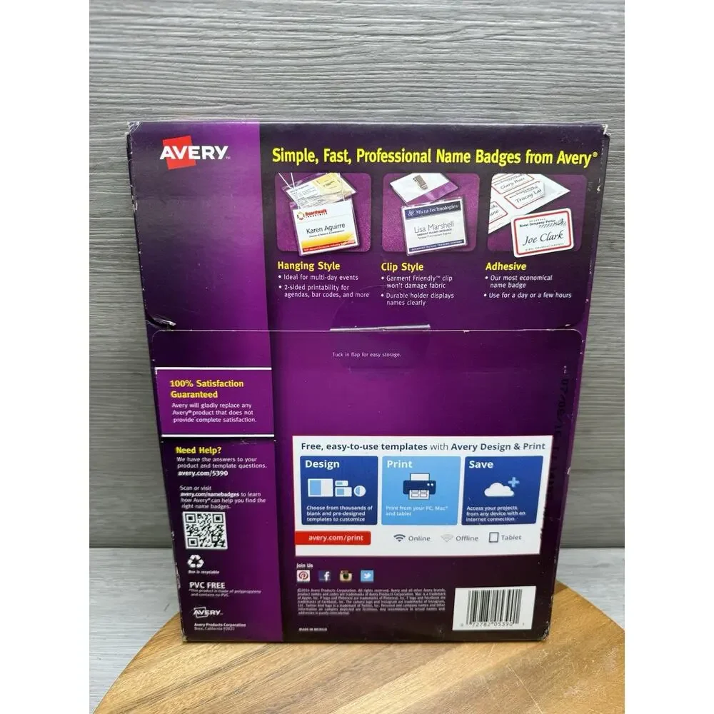 Customizable Name Badge Inserts 2.25